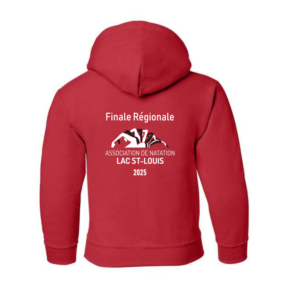 Finale régionale Lac St-Louis - Chandail molleton à capuchon (Kangourou/Hoodie) - Juvénile - Rouge