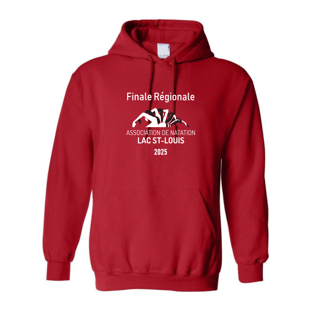 Finale régionale Lac St-Louis - Chandail molleton à capuchon (Kangourou/Hoodie) - Adulte - Rouge