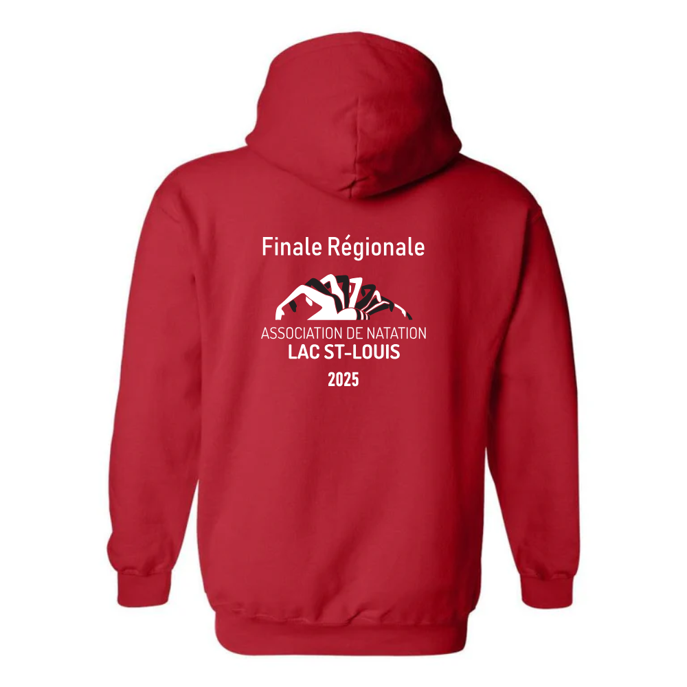 Finale régionale Lac St-Louis - Chandail molleton à capuchon (Kangourou/Hoodie) - Adulte - Rouge