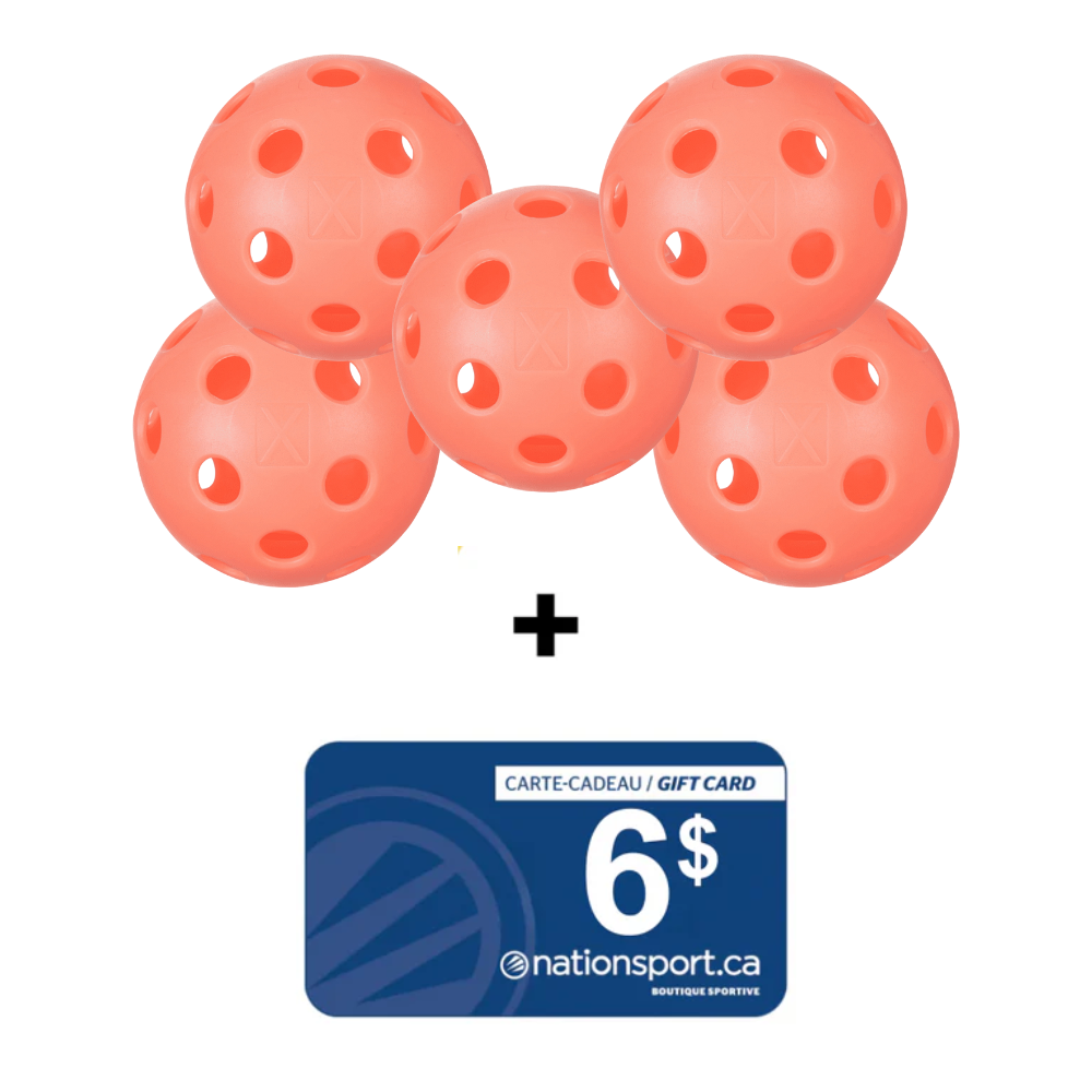 Set of 5 indoor pickleball balls + free gift certificate - X-26