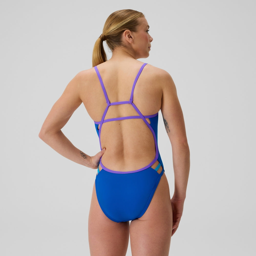 Speedo TRIBACK Endurance+ - SOLID - Women's Training Swimwear - LAGOON BLUE / INDIGO GLOW