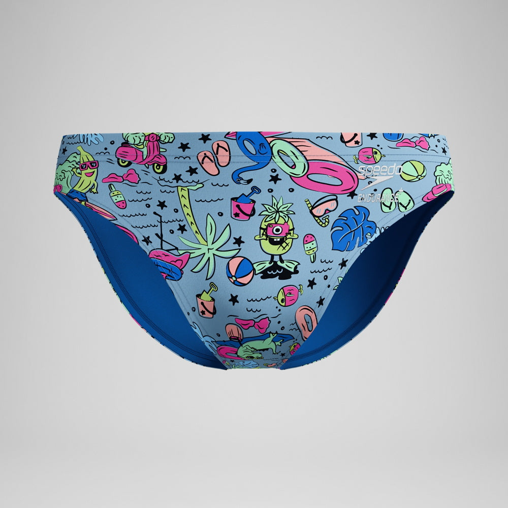 Speedo BRIEF PRINTED - Brief Endurance+ - Men's Training Swimwear - ELECTRIC LUAU / ARCADIA BLUE