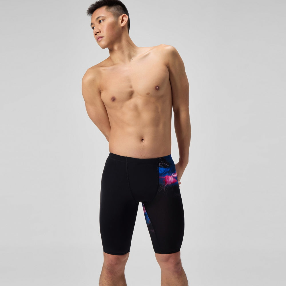 Speedo Jammer - PLACEMENT PRINTED ENDURANCE+ - Men's Swimwear - ELECTRO STATIC / BLACK