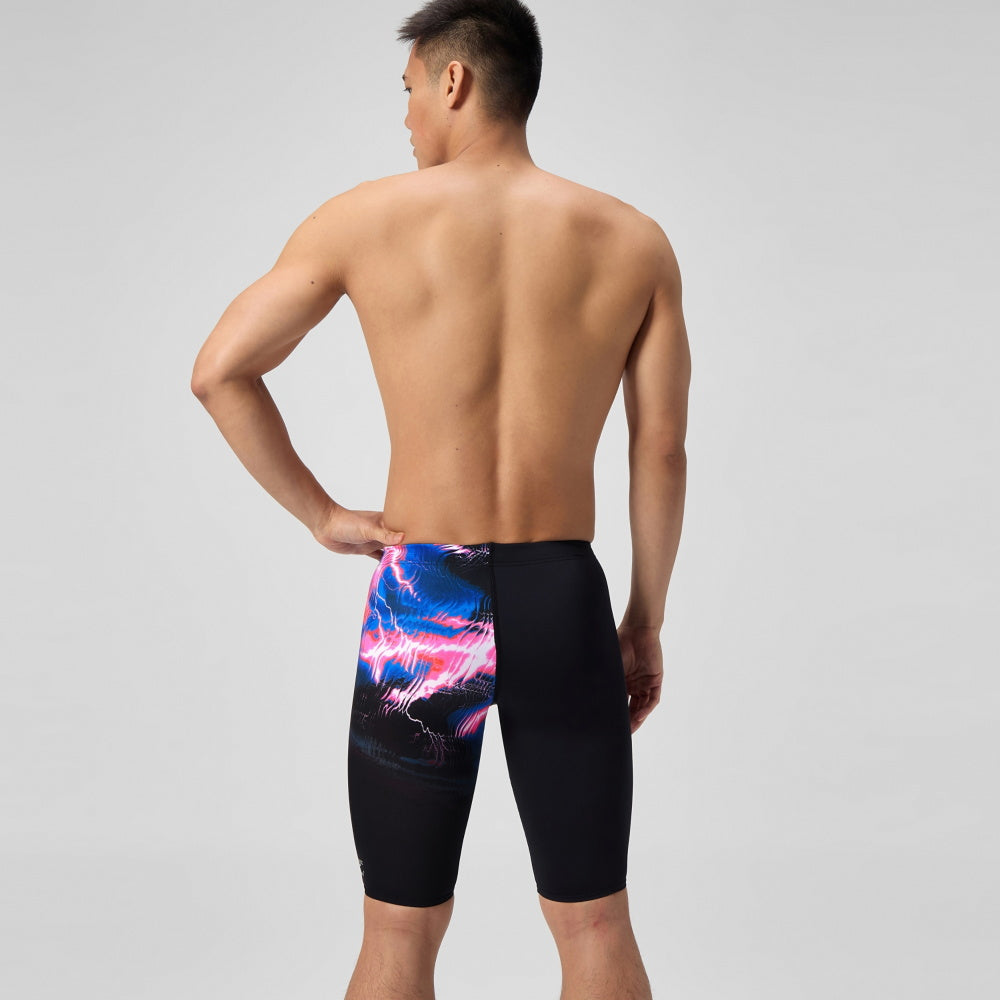 Speedo Jammer - PLACEMENT PRINTED ENDURANCE+ - Men's Swimwear - ELECTRO STATIC / BLACK