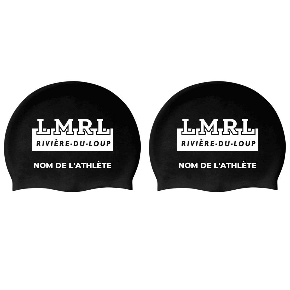 LMRL - Personalized Black Silicone Swiming Caps