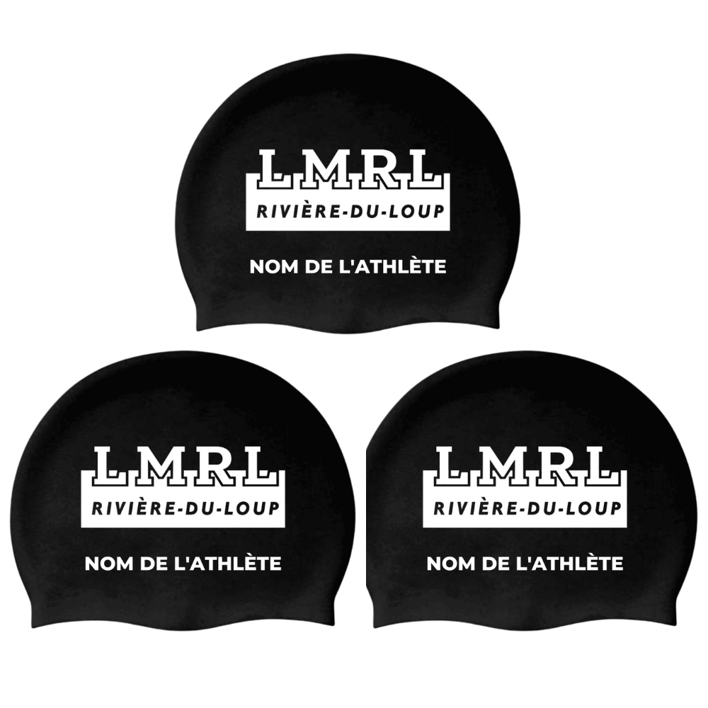 LMRL - Personalized Black Silicone Swiming Caps