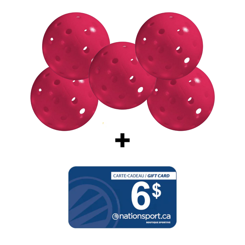 Set of 5 outdoor pickleball balls + free gift certificate - X-40