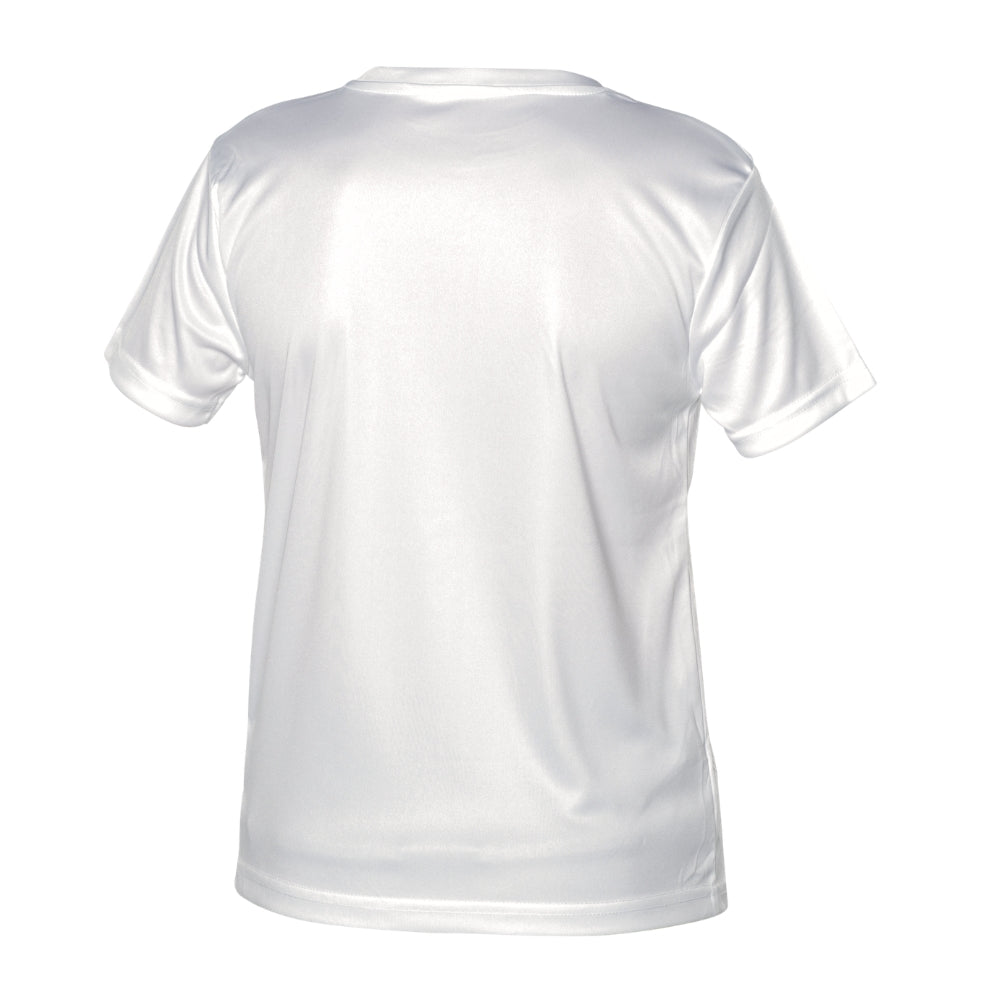Rouge et Or Badminton - Chandail technique à manches courtes - Enfant - Blanc