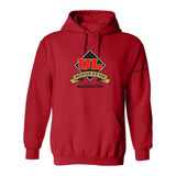 Rouge et Or Badminton - Chandail molleton à capuchon (Kangourou/Hoodie) - Adulte - Rouge