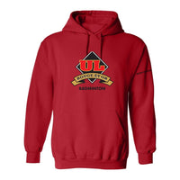 Rouge et Or Badminton - Chandail molleton à capuchon (Kangourou/Hoodie) - Adulte - Rouge