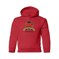 Rouge et Or Badminton - Chandail molleton à capuchon (Kangourou/Hoodie) - Juvénile - Rouge