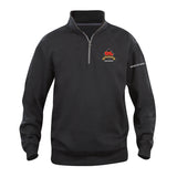 Rouge et Or Badminton - Coton ouaté à Demi-Zip Unisexe - Noir