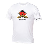 Rouge et Or Badminton - Chandail technique à manches courtes - Homme - Blanc