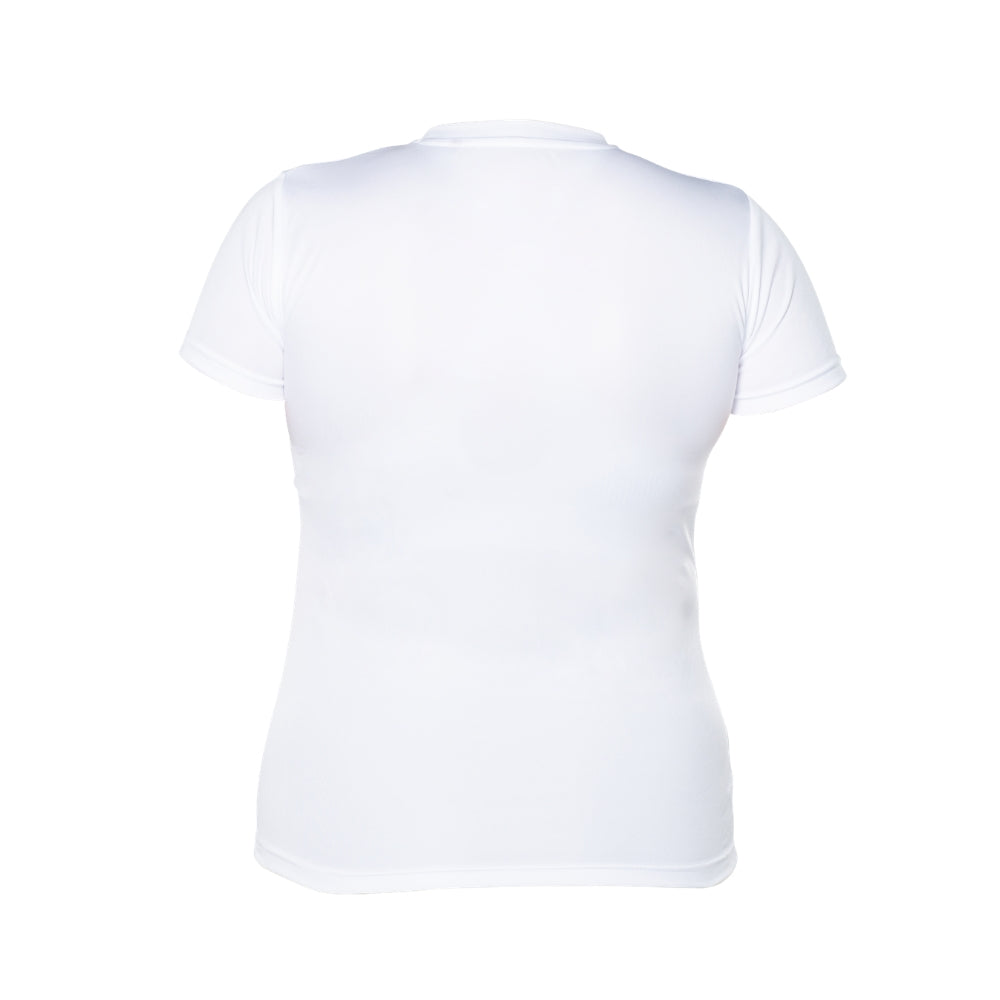 Rouge et Or Badminton - Chandail technique à manches courtes - Féminin - Blanc