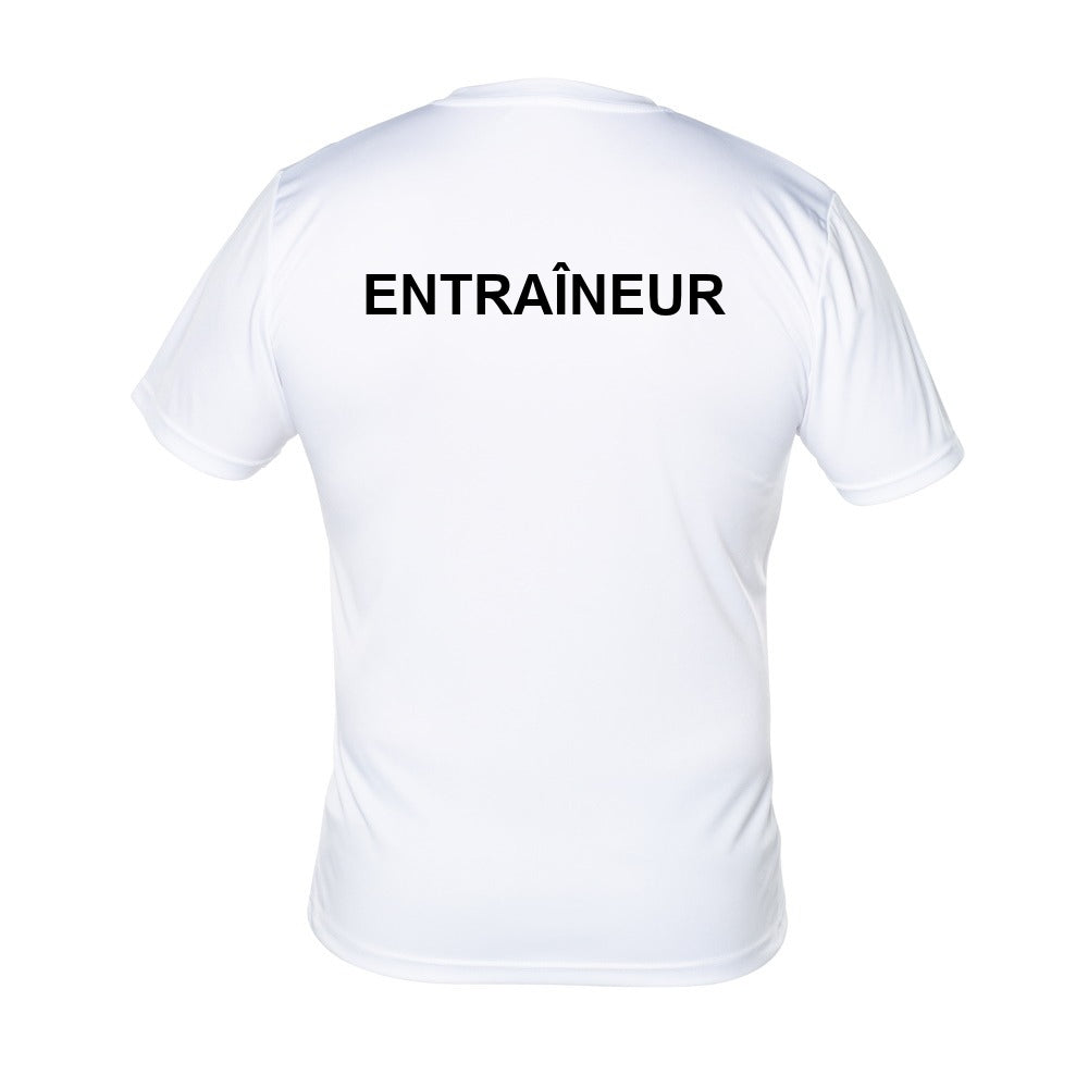 Rouge et Or Badminton - Chandail technique à manches courtes - Entraîneur - Homme - Blanc