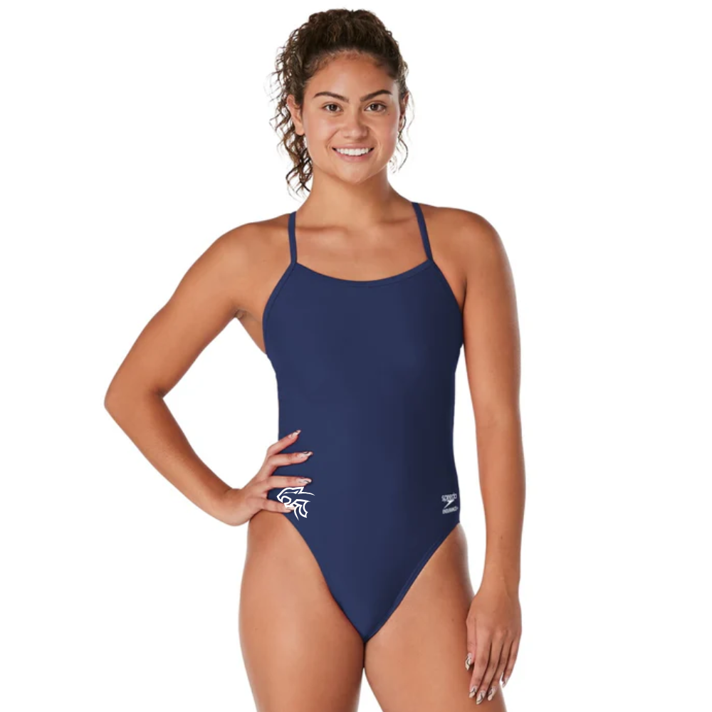 CNDF - Speedo Solid CROSS BACK Endurance+ JUNIOR - Maillot d’entraînement pour femmes - Marine