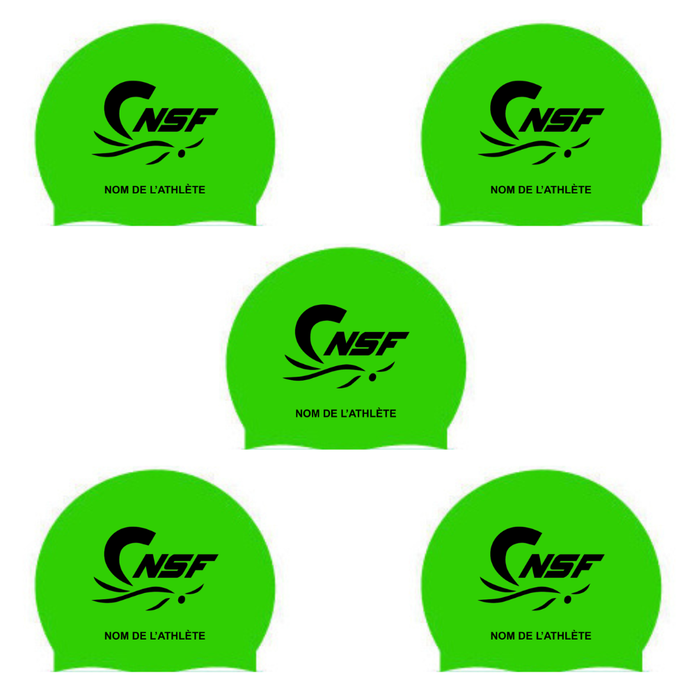CNSF - Casques de bain en silicone personnalisés - Vert néon