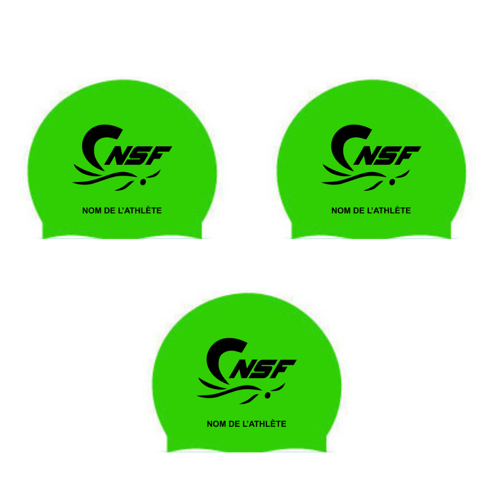 CNSF - Casques de bain en silicone personnalisés - Vert néon