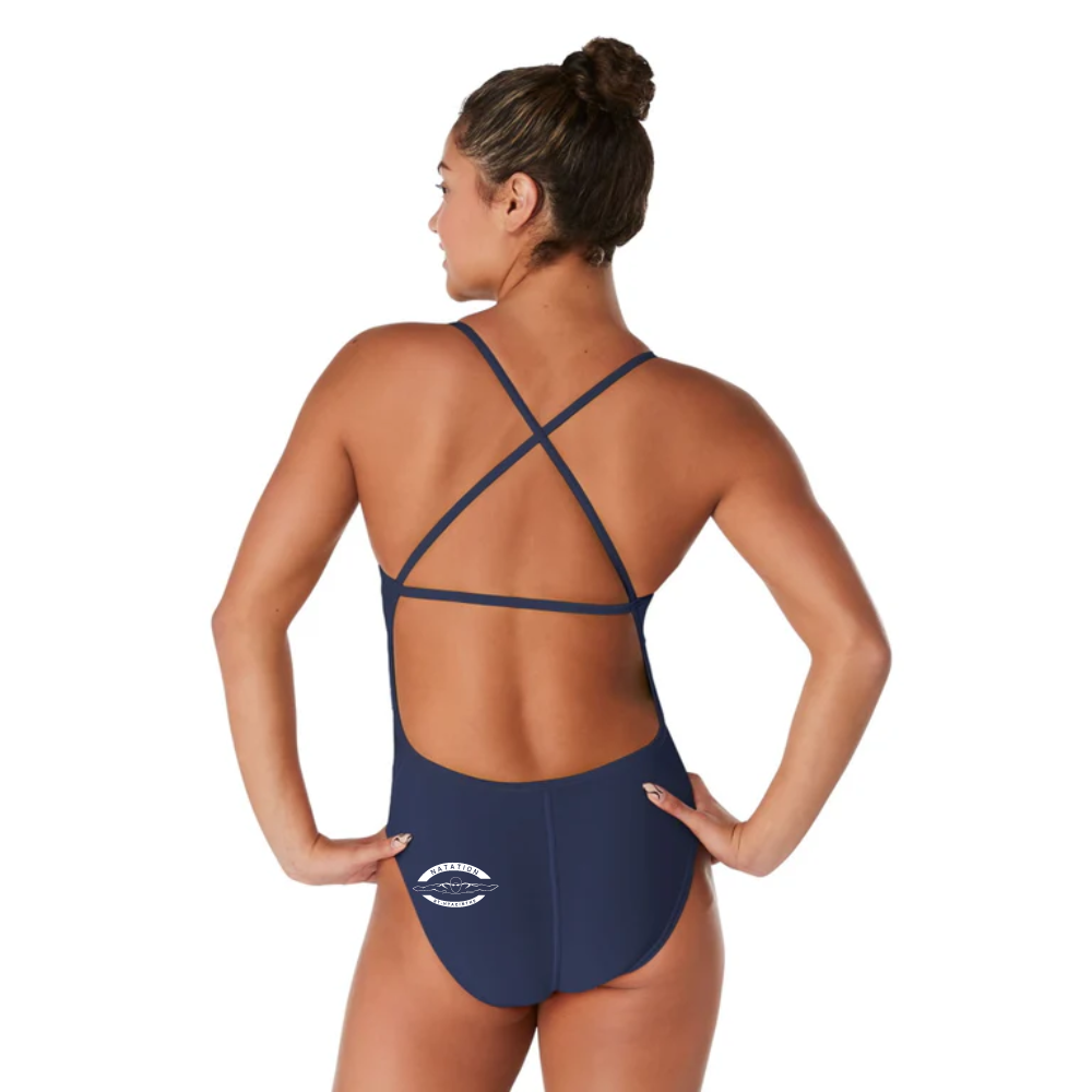 CNSH - Speedo Solid CROSS BACK Endurance+ - Maillot d’entraînement pour femmes - Marine