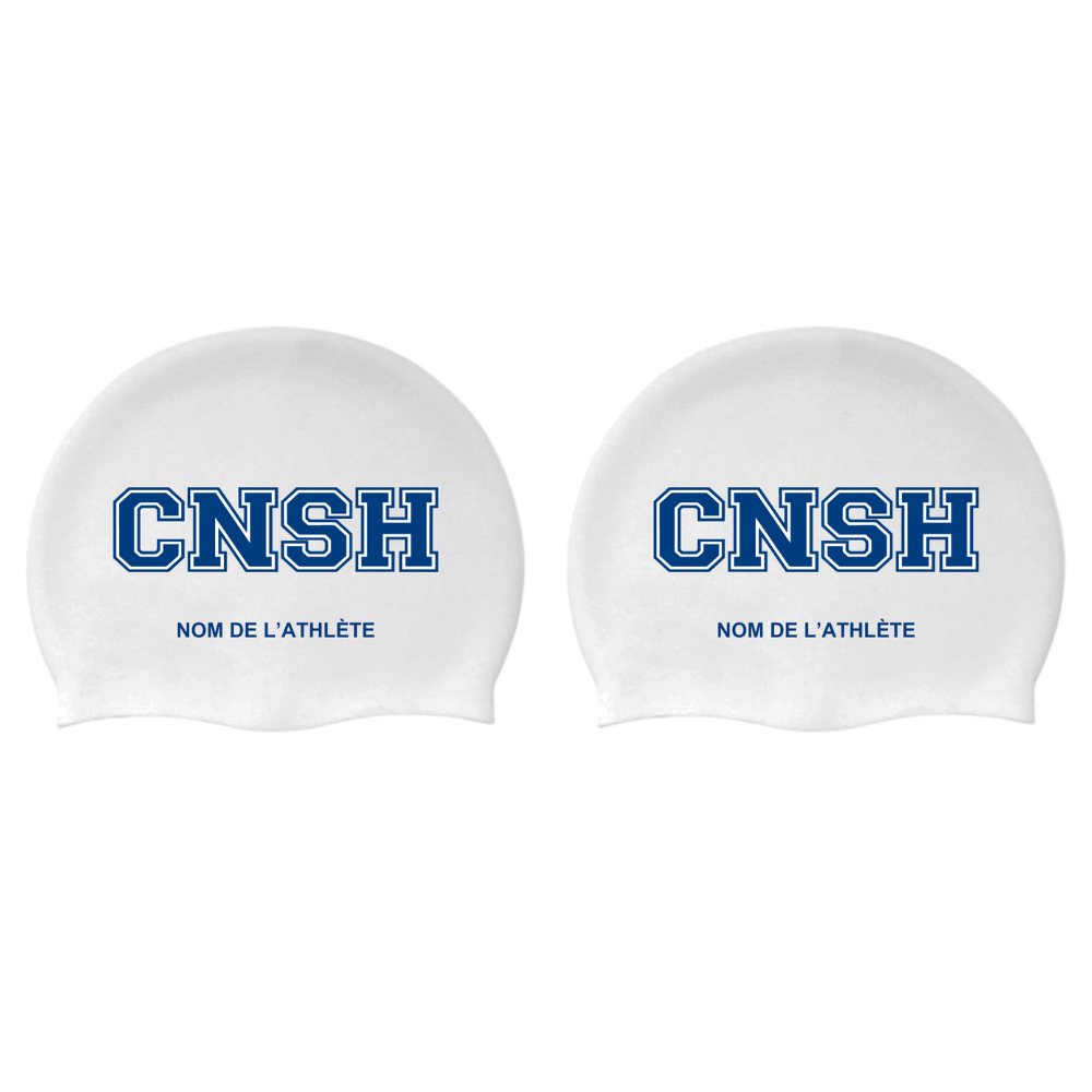 CNSH - Casques de bain en silicone pour cheveux longs - PERSONNALISÉS - Blanc