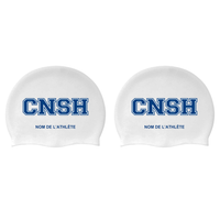 CNSH - Casques de bain en silicone pour cheveux longs - PERSONNALISÉS - Blanc