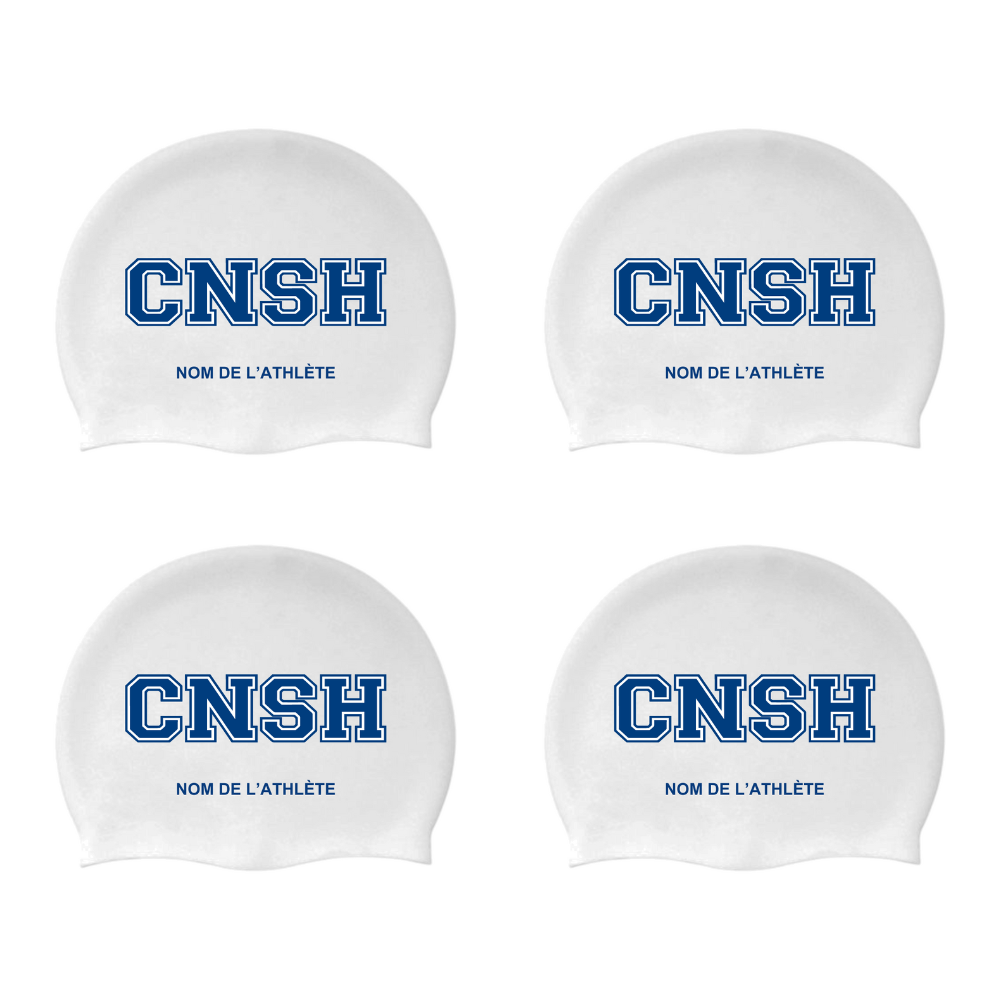 CNSH - Casques de bain en silicone pour cheveux longs - PERSONNALISÉS - Blanc