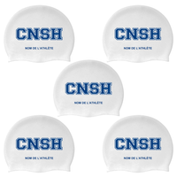 CNSH - Casques de bain en silicone pour cheveux longs - PERSONNALISÉS - Blanc