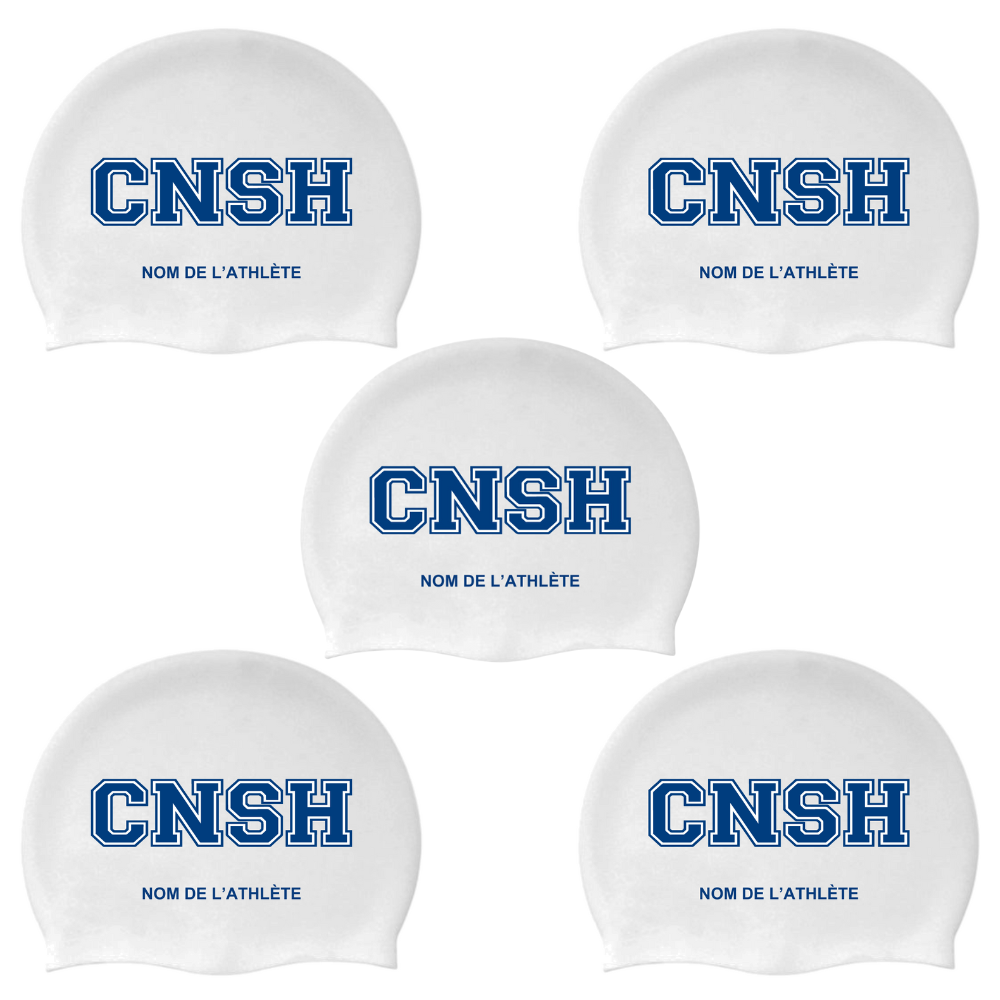 CNSH - Casques de bain en silicone pour cheveux longs - PERSONNALISÉS - Blanc