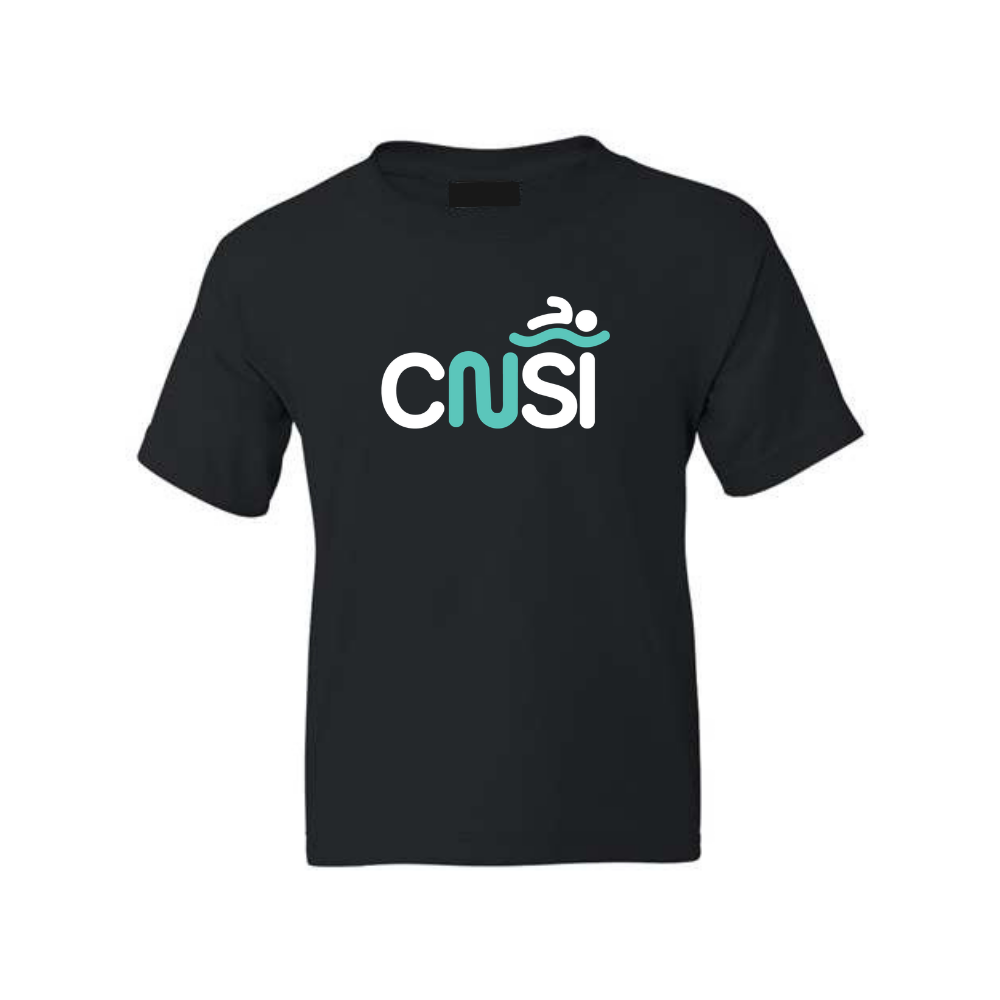 CNSI - Chandail à manches courtes dryblend - Juvénile - SUPPORTEUR - SWIM CREW - Noir