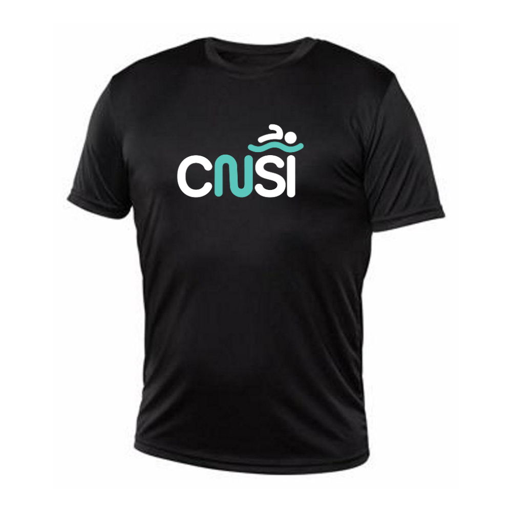 CNSI - Chandail technique à manches courtes - Homme - SUPPORTEUR - SWIM DAD - Noir