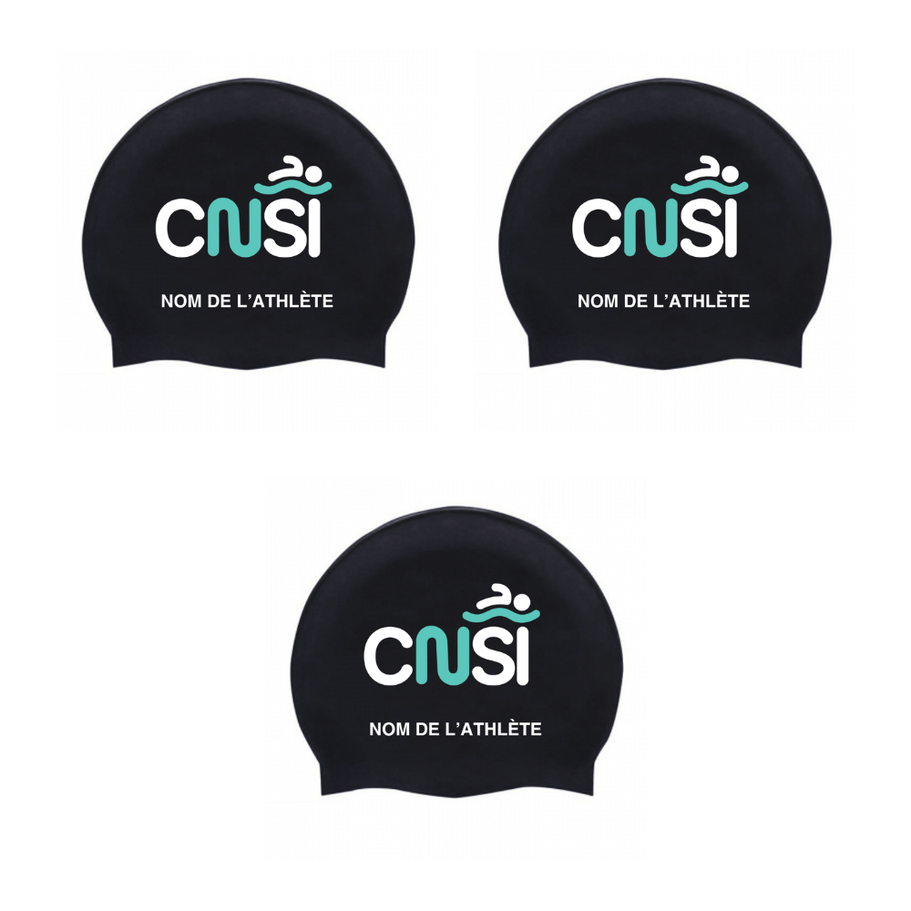 CNSI - Casques de bain en silicone personnalisés - Noir