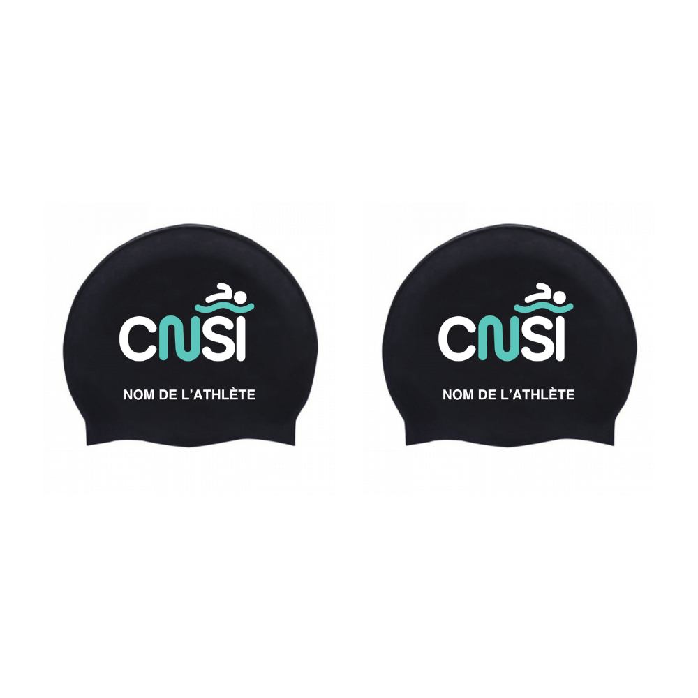 CNSI - Casques de bain en silicone personnalisés - Noir