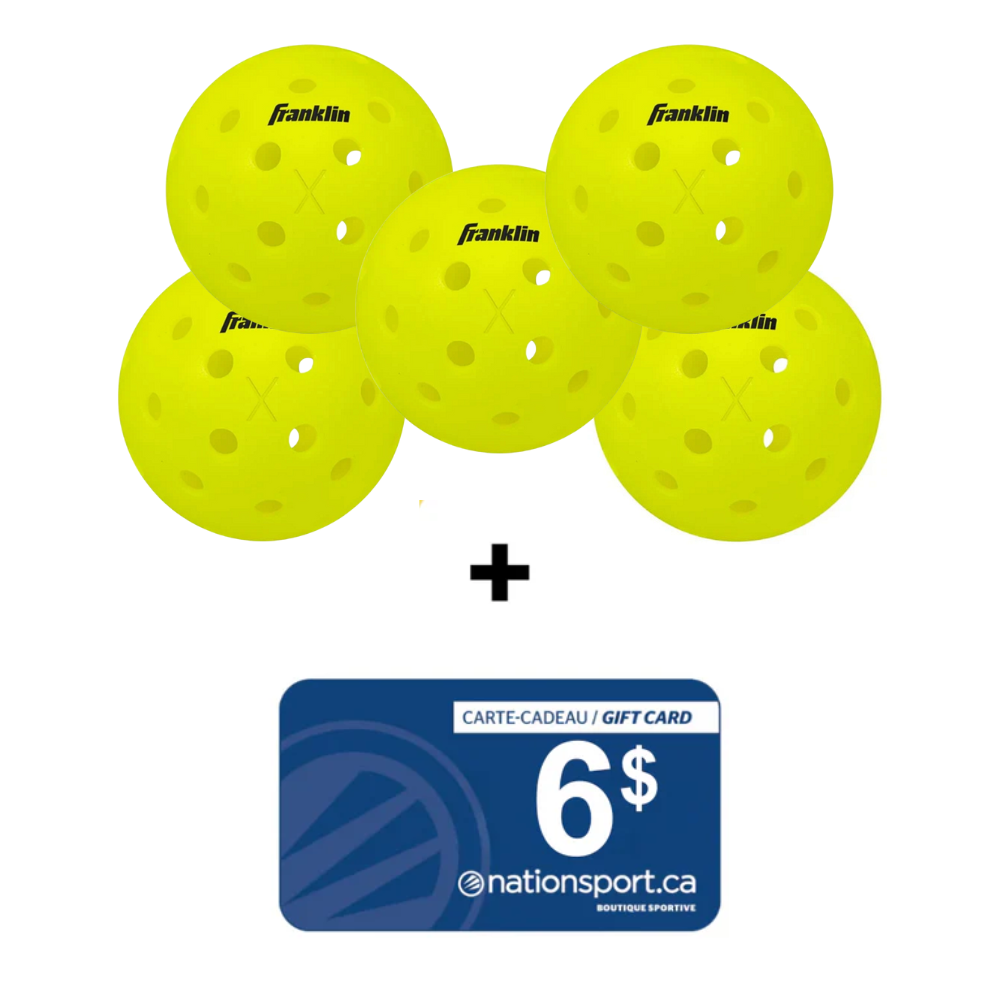 Set of 5 outdoor pickleball balls + free gift certificate - X-40