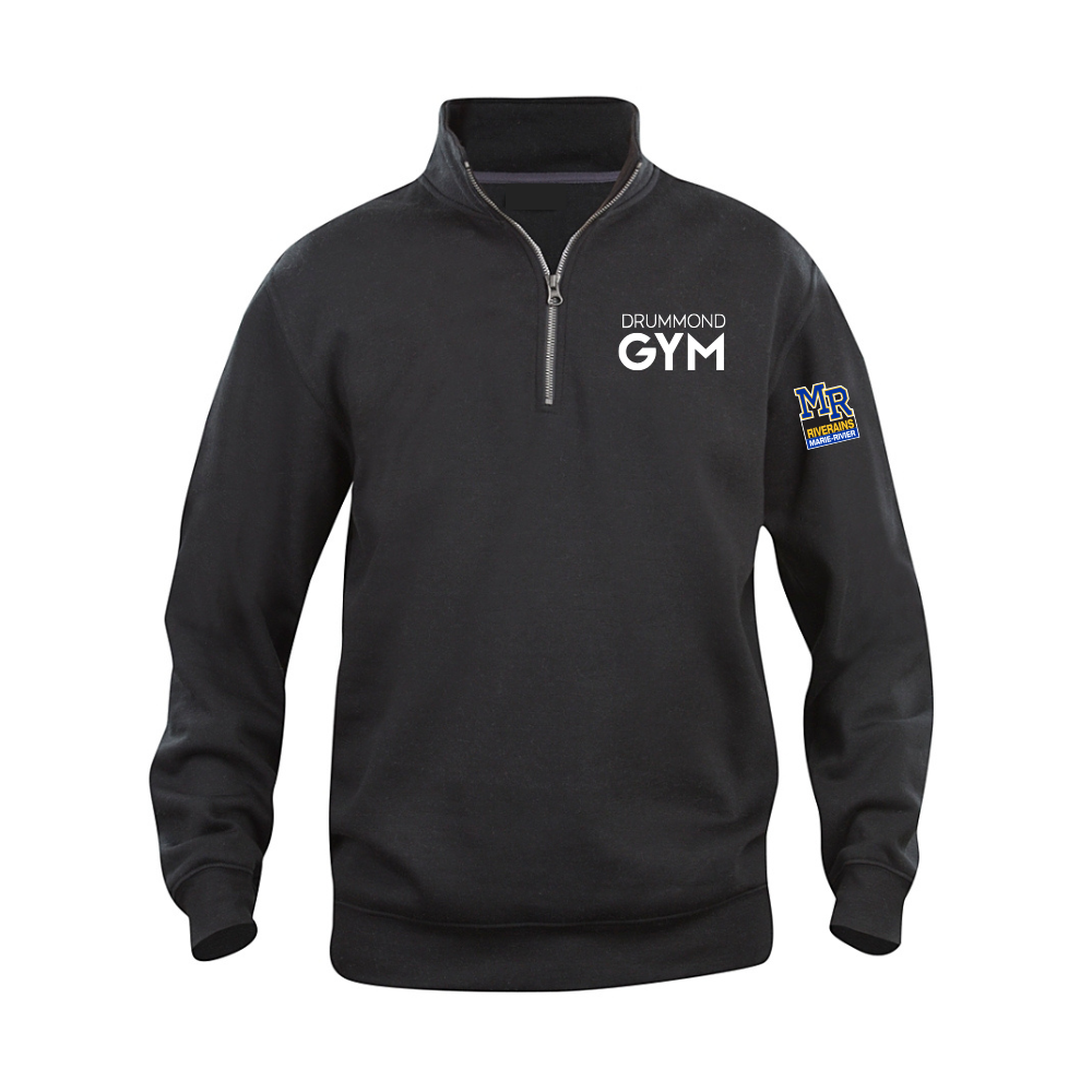 Unisex Half-Zip Hoodie - Black