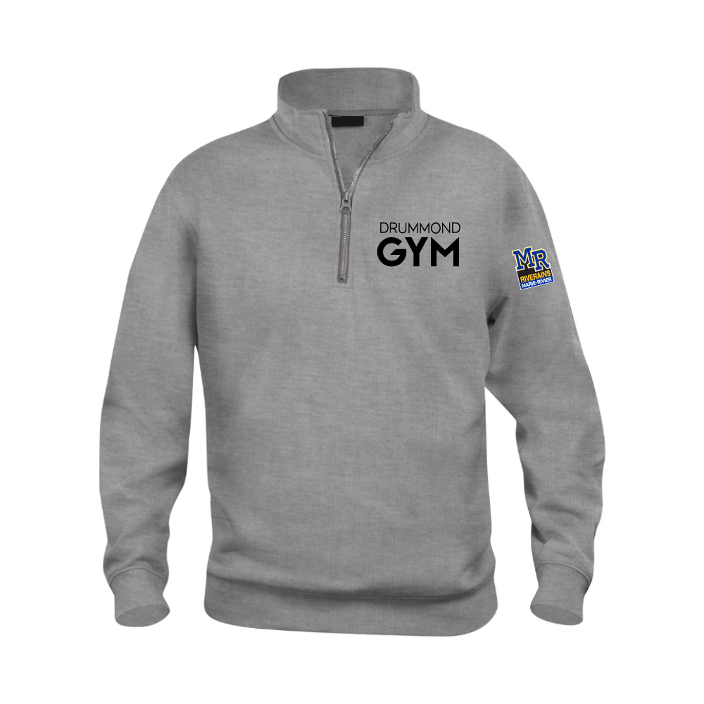 Unisex Half-Zip Hoodie - Mixed Gray