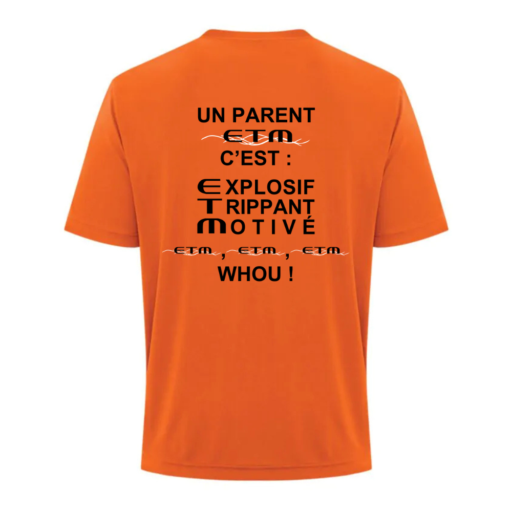 ETM - Chandail à manches courtes pour parents - Masculin - Orange