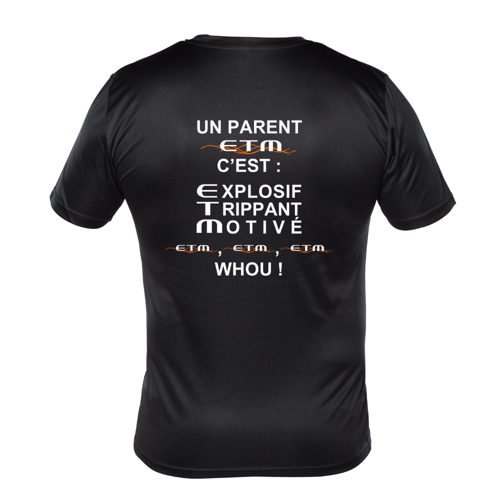 ETM - Chandail à manches courtes pour parents - Masculin - Noir