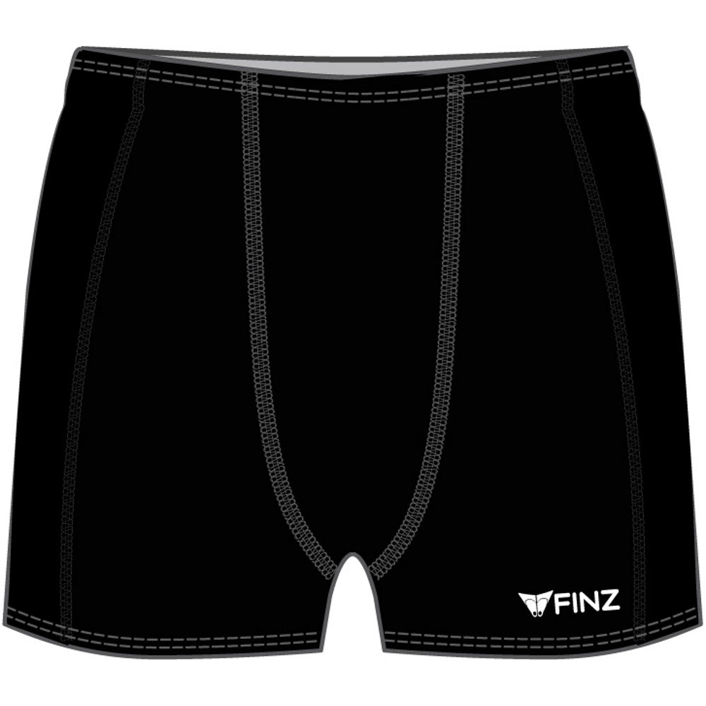 FINZ  Square Leg Splice Panel - Short Boy's Swimwear - Black