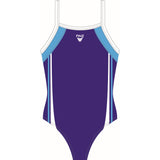 FINZ - SportBack - Maillot une pièce multi-tons pour filles - Indigo-Bleu-Blanc (ITW)