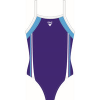 FINZ - SportBack - Maillot une pièce multi-tons pour filles - Indigo-Bleu-Blanc (ITW)