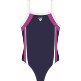 FINZ - SportBack - Maillot une pièce multi-tons pour filles - Marine-Mauve-Blanc (NPW)