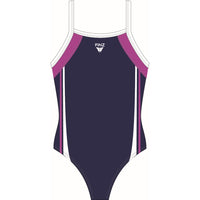 FINZ - SportBack - Maillot une pièce multi-tons pour filles - Marine-Mauve-Blanc (NPW)