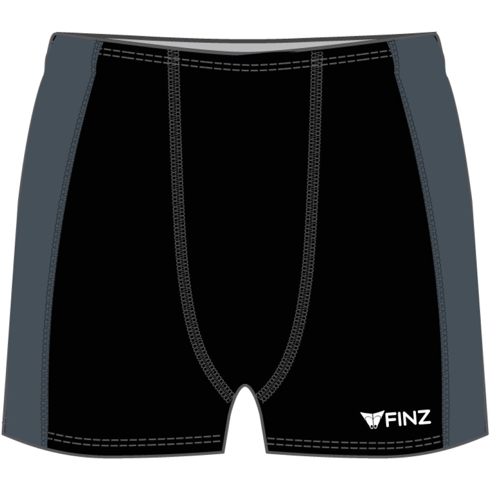 FINZ Square Leg Splice Panel - 2-Tones Men's Swimwear - Black / Charcoal