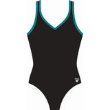 FINZ - V-Neck+V-Back - Aquafitness Lady's Swimwear - Black/Teal (BT)