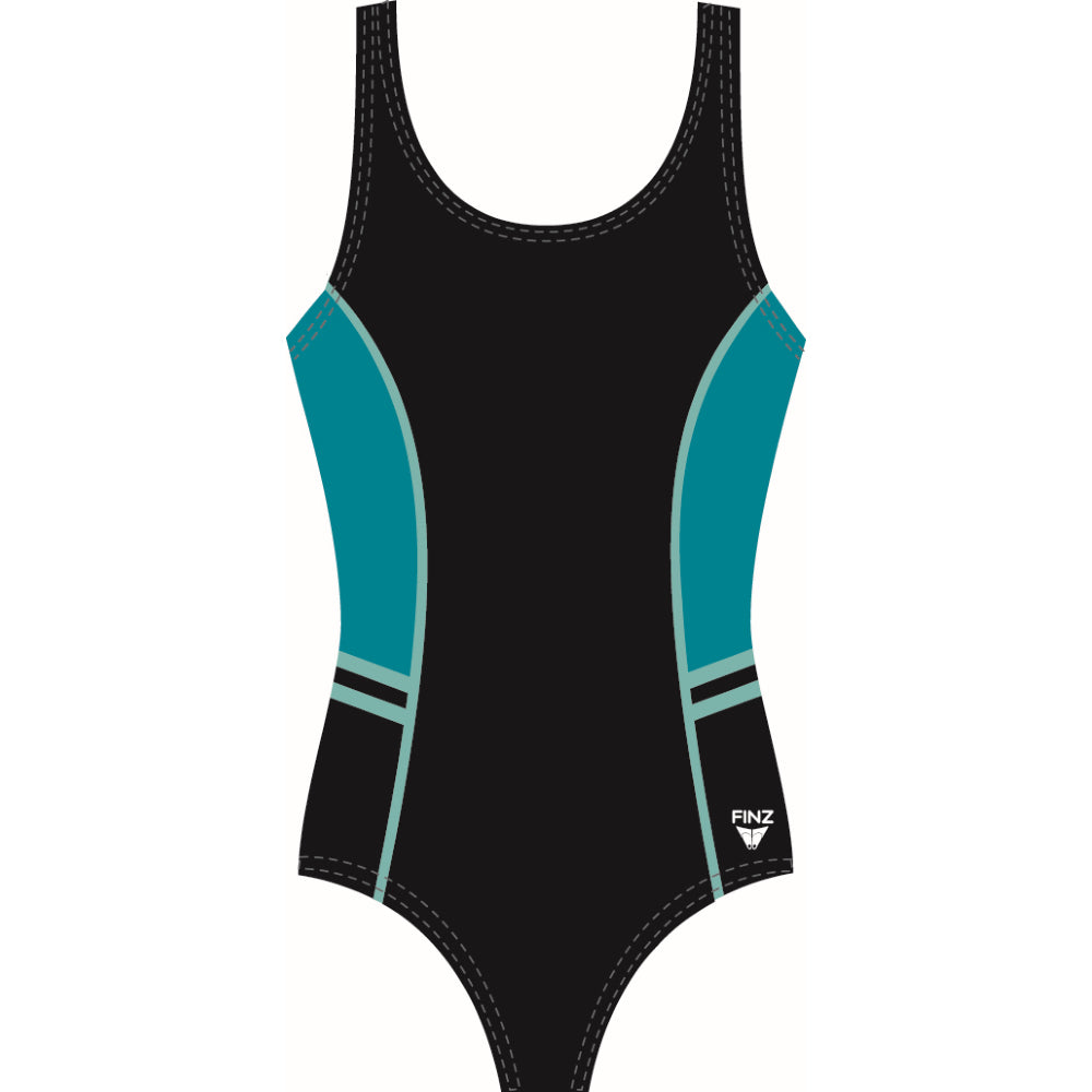 FINZ - Side Splice - Maillot pour dames - Noir / Bleu (BB)