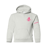 Flamants Roses - Chandail molleton à capuchon (Kangourou/Hoodie) - Juvénile - Athlète - Blanc