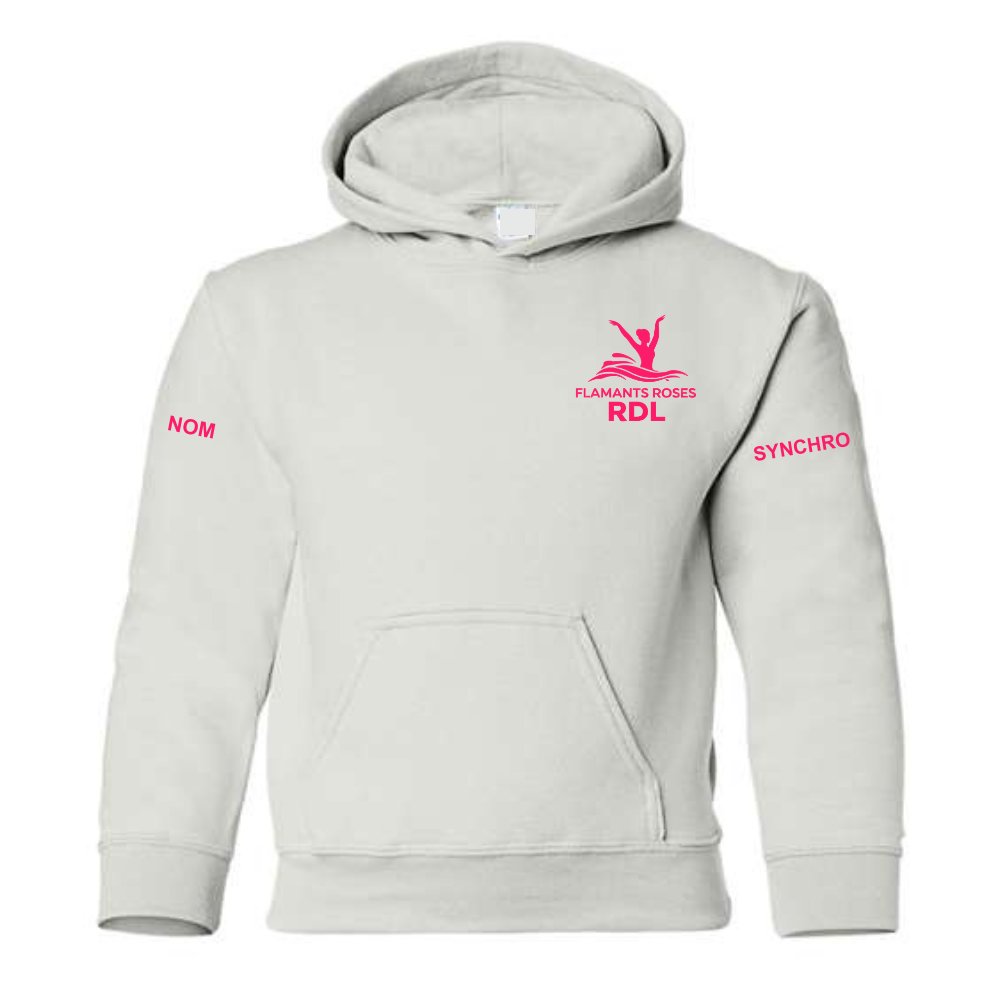 Flamants Roses - Chandail molleton à capuchon (Kangourou/Hoodie) - Juvénile - Supporteur - Blanc