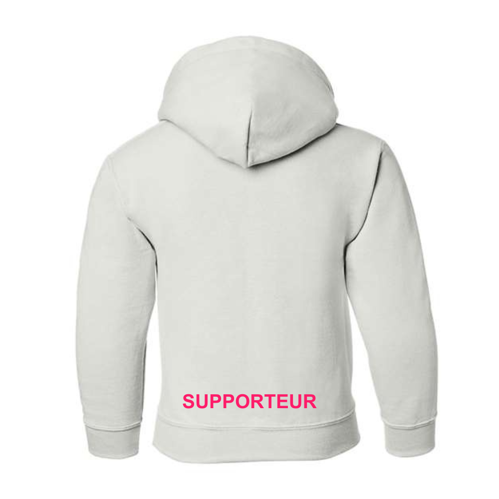 Flamants Roses - Chandail molleton à capuchon (Kangourou/Hoodie) - Juvénile - Supporteur - Blanc