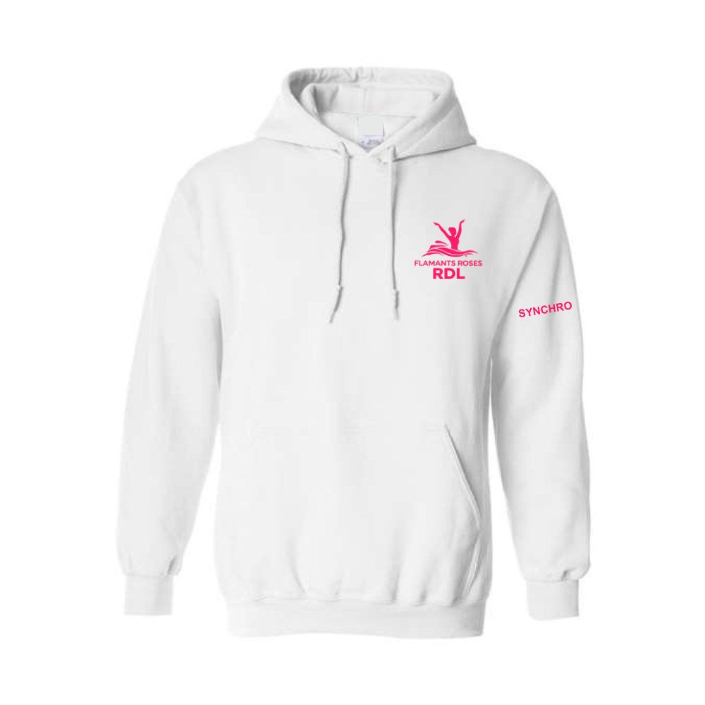 Flamants Roses - Chandail molleton à capuchon (Kangourou/Hoodie) - Adulte - Supporteur - Blanc