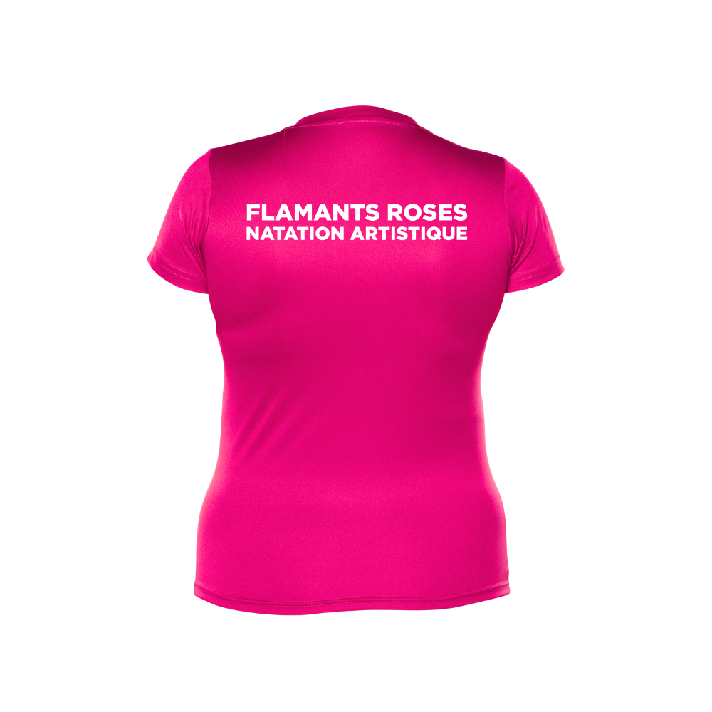 Pink Flamingos - Short-sleeved technical sweater - feminine - Pink
